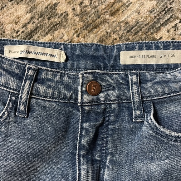 Pilcro and letterpress - Anthroplogie-Women's Blue Jeans high rise flare size 26 - Picture 2 of 5